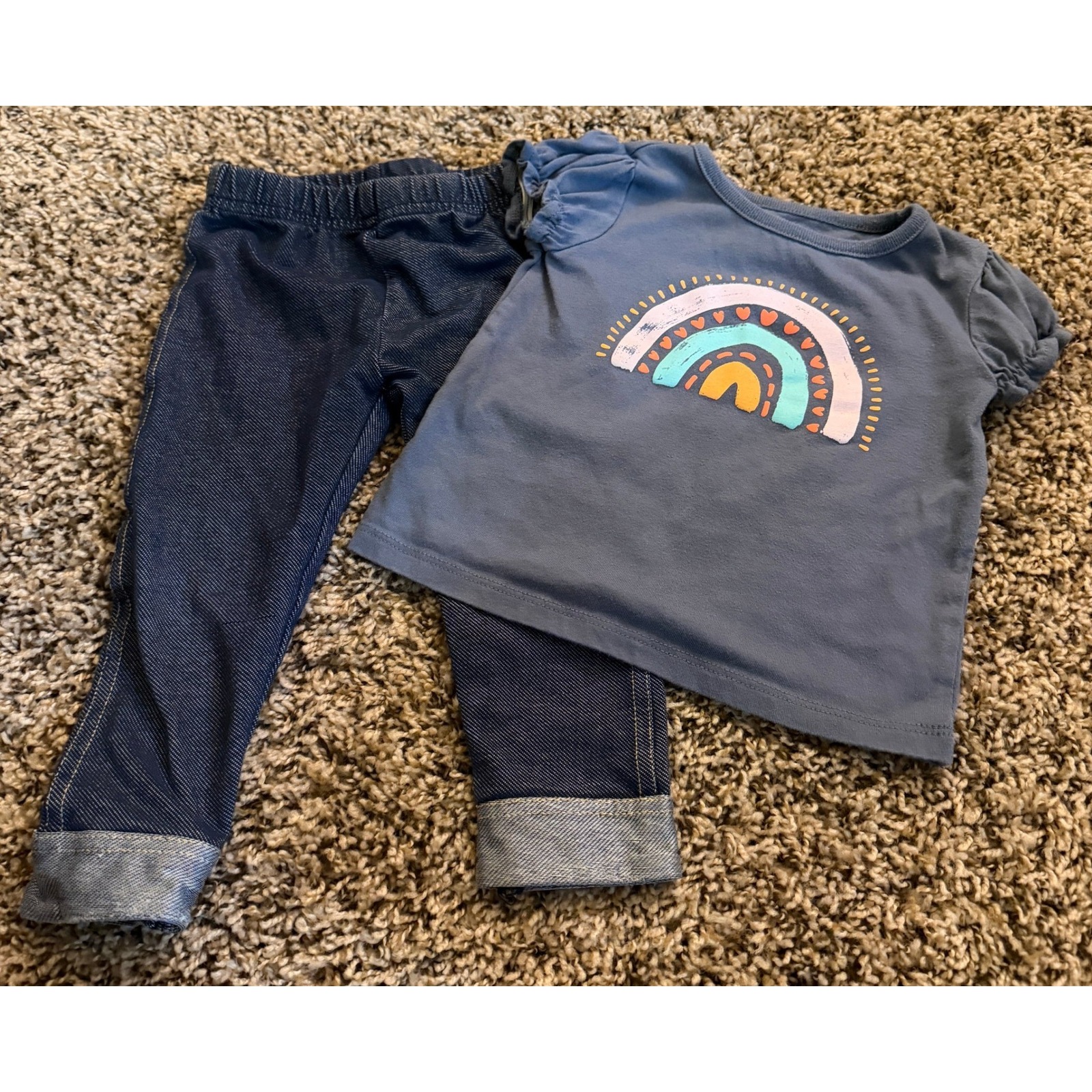 Okie Dokie Two Piece Toddler Outfit T-Shirt & Leggings 18 Months